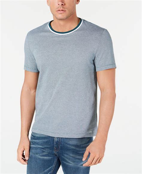 teal green michael kors birdseye tipped short sleeve crew|saks Michael Kors shirts.